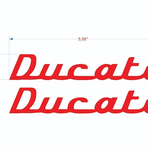 2x Ducati Classic Aufkleber, handgeschriebene Schrift, Aufkleberset. 2 Stück Aufkleber. Alle Farben.