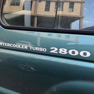 two(2) INTERCOOLER TURBO 2500 2800 vinyl decals for Mitsubishi Pajero. all colors available.
