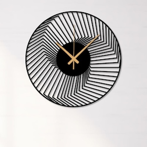 Metal Wall Clock, Minimalist Geometric Metal Wall Clock, Unique Metal Wall Clock, Silent Wall Clock, Large Wall Clock, Modern Wall Clock
