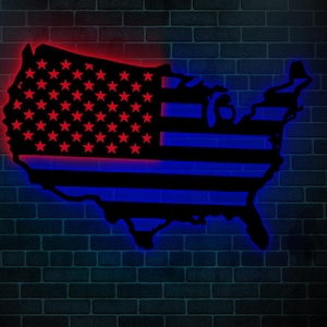 American Flag LED Wall Decor, Veteran Gift, Independence Day Gift, Best Fourth of July Gift, Night Lights, Patriotic Signs, Man Cave Decor