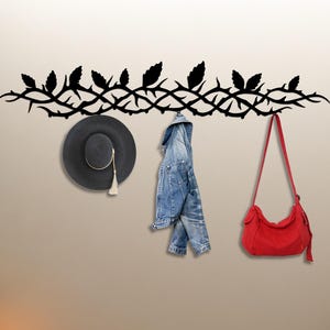 Metal Tree Wall Hooks, Metal Ivy Coat Rack, wall mount coat rack, Clothes Hook, Modern Furniture, Outdoor Wall Art, Wall Hanging Art,