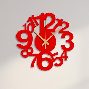 Metal Wall Clock, Minimalist Metal Wall Clock, Asymmetric Metal Wall Clock, Silent Wall Clock, Laser Cut Wall Clock, Modern Wall Clock
