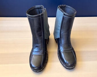 Mandalorian Boots, Mandalorian Custom Mando Boots, Star Wars Mando Shoes, Men Leather Cosplay Shoes Black Distressed Leather Cosplay Boots