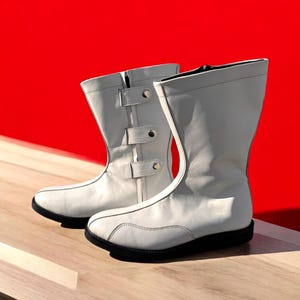 Custom Wrestling Boots | Pro Wrestling Boots | Men Wrestling Boots | Leather Wrestling Shoes | Lace Up Boots | Mens Handmade White Boot Gift