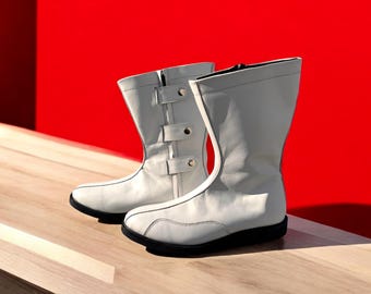 Custom Wrestling Boots | Pro Wrestling Boots | Men Wrestling Boots | Leather Wrestling Shoes | Lace Up Boots | Mens Handmade White Boot Gift