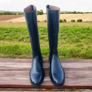 Men&#39;s Black Horse Riding Boots | Horseback Riding Boots | Leather Sole Equestrian Boots | Handmade Long Shoes | Tall Riding Boots for Men