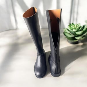 Men Horse Riding Boots, Handmade Tall Riding Equestrian Shoes, Black Riding Shoes, Vintage Riding Boots, Long Leather Boots Husband Gift
