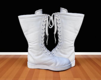 Bottes longues de lutte faites main, Chaussures de lutte professionnelles, Chaussures de lutte en cuir, Bottes de lutte professionnelles, Bottes de lutte personnalisées
