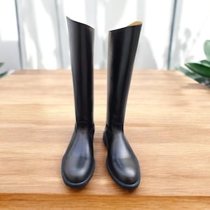 Men&#39;s Black Horse Riding Boots | Tall Riding Boots for Men | Horseback Riding Boots | Leather Sole Equestrian Boots | Handmade Long Shoes