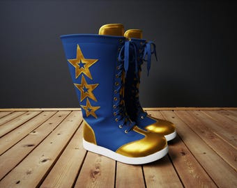 Stivali da wrestling fatti a mano, scarpe da wrestling professionistico, scarpe da wrestling in pelle, stivali da wrestling professionali, stivali da wrestling con lacci personalizzati