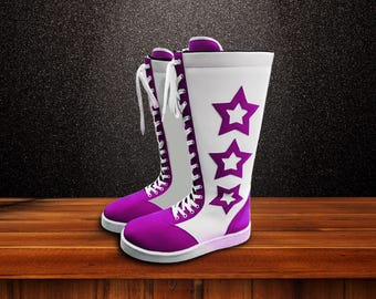 Chaussures de lutte en cuir, Bottes longues de lutte faites main, Chaussures de lutte professionnelle, Bottes de lutte professionnelles, Bottes de lutte personnalisées