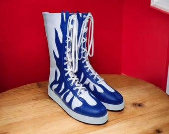 Men Wrestling Boots | Pro Wrestling Boots | Leather Wrestling Shoes | Custom Wrestling Boots | Lace Up Boots | Mens Handmade Boots Gift