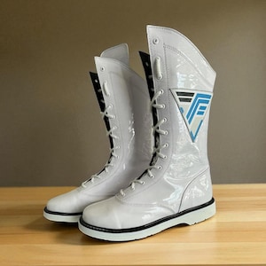 Handmade Custom Wrestling Boots for Men woman, Pro Lace up Wrestling Shoes, Leather Wrestling Long Boot, Cosplay Wrestling Footwear for Gift