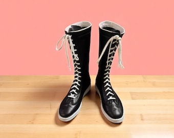Handmade Wrestling Long Boots, Men Pro Wrestling Shoes, Custom