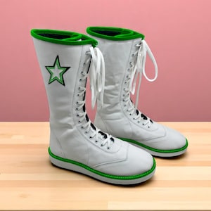 Men's Pro Wrestling Boots | Custom Leather Wrestling Shoes | Handmade Lace-Up Wrestling Boots | Professional Wrestling Gear Gift Wrestlers