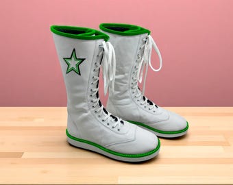 Men's Pro Wrestling Boots | Custom Leather Wrestling Shoes | Handmade Lace-Up Wrestling Boots | Professional Wrestling Gear Gift Wrestlers