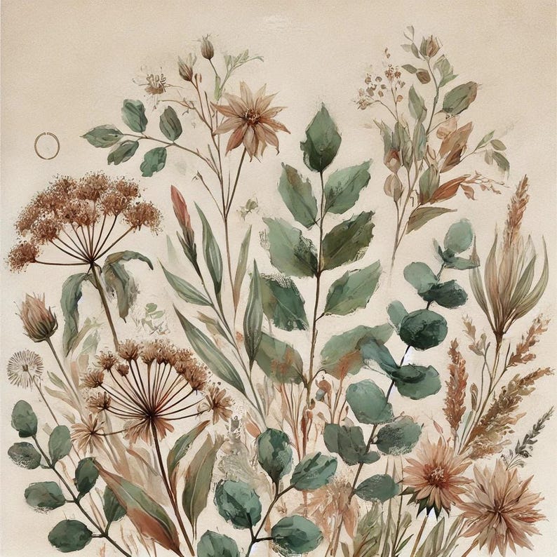 Boho Botanical Wall Art Bundle - Digital Download | Minimalist Nature ...