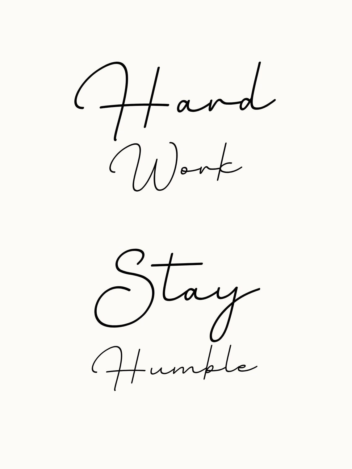 Work Hard Stay Humble Wall Art Printable - Minimalist Poster - Instant ...