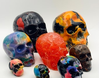 Skull Decor | Made from Repurposed Filament | Unique Colorful Skull