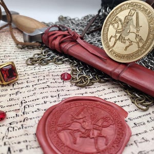 Re Riccardo I "Cuor di Leone" d'Inghilterra, conte d'Angiò - Sigillo di cera storico del XII secolo