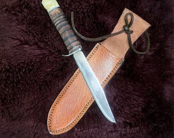 Hand Forged Carbon Steel Bushcraft Knife – Rustic Hunting Tool