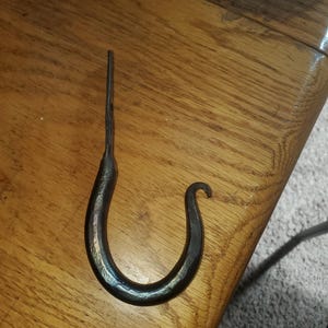 Small Hand Hammer Forged J Hook - Coat Hook, Pot Hook, Iron Hook - Traditional forging methods by Ademre Steelworks.