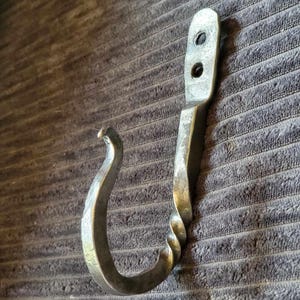 Small Hand Hammer Forged J Hook - Coat Hook, Pot Hook, Iron Hook - Traditional forging methods by Ademre Steelworks.