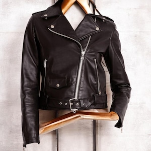 Frauen Slim Fit Motorrad schwarze Lederjacke | Frauen Handmade Classic Biker Lederjacke | Frauen-schwarze Lederjacke