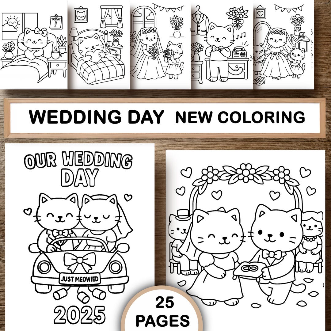 Wedding Coloring Book for Kids Printable Wedding Day Activity for ...
