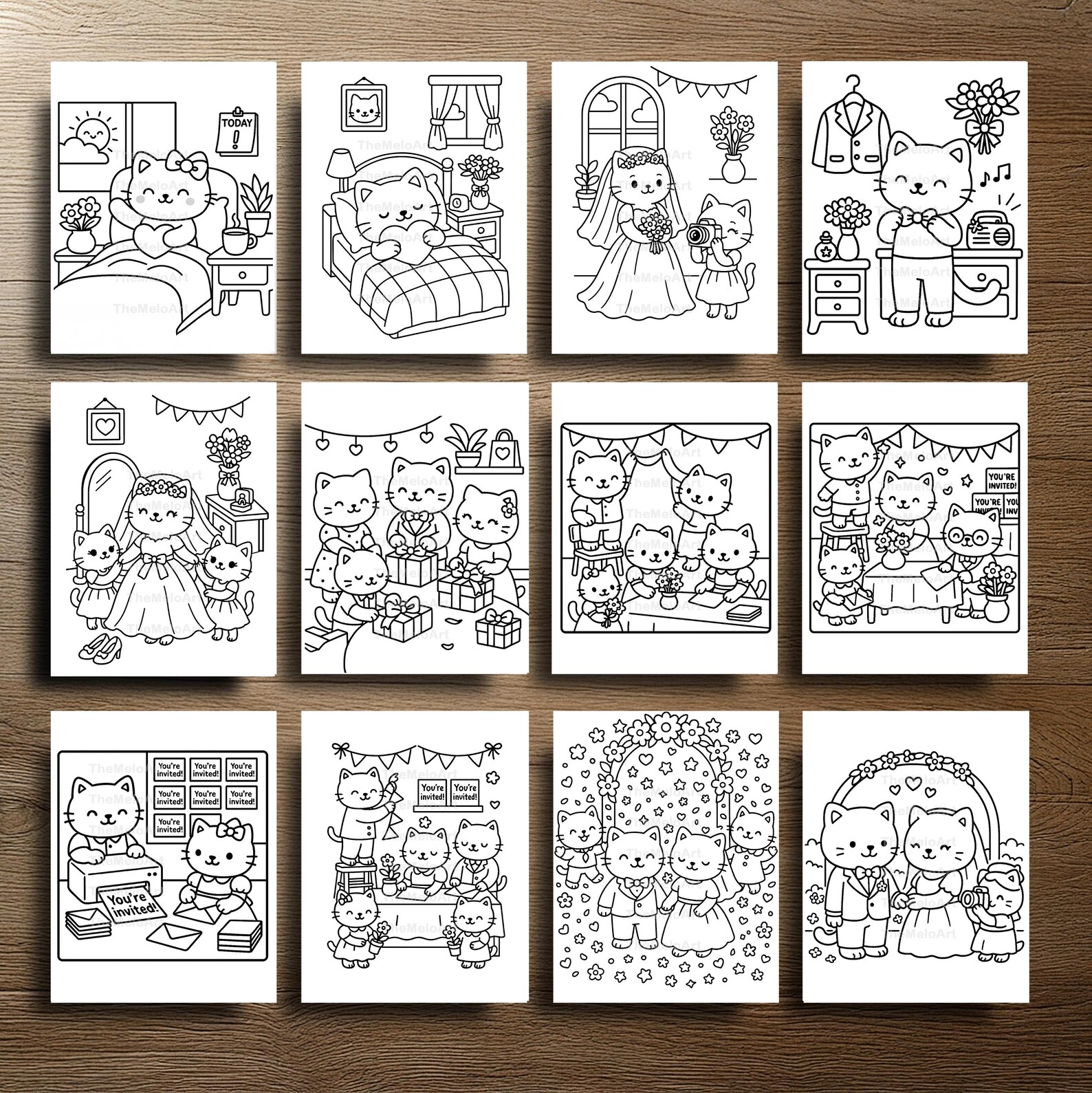 Wedding Coloring Book for Kids Printable Wedding Day Activity for ...