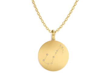 14K Gold Scorpio Constellation Necklace, Scorpio Sign Charm Necklace, Tiny Zircon Zodiac Necklace, Minimalist Necklace, Gift for Scorpio