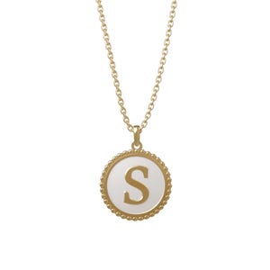 Dainty Round Initial Necklace, 14K Gold Custom Letter Necklace, Personalized Unisex Necklace, Minimalist Charm Necklace, Birthday Gift