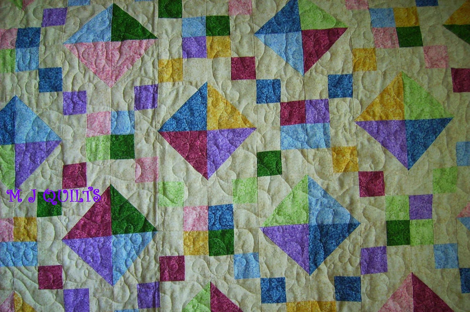 Jewel Box Patchwork Quilt 90 X Etsy