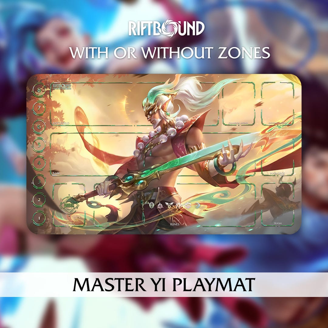 Playmat TCG - Riftbound - Master Yi - 24 X 14 Po. (600 X 350 Mm ...
