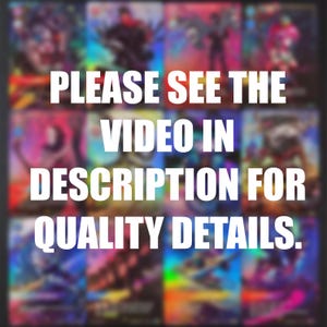 Könnte beinhalten: Ein Raster von neun Bildern mit holografischem Effekt. Der weiße Text lautet: "PLEASE SEE THE VIDEO IN DESCRIPTION FOR QUALITY DETAILS."