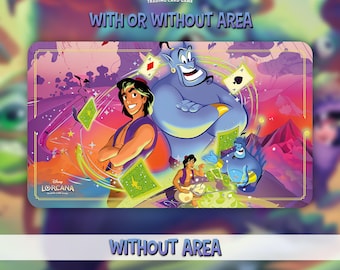 Playmat Lorcana TCG - Aladdin - 24 x 14 po. (600 x 350 mm) Stitched edge