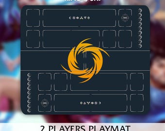 Playmat 2 Players Riftbound TCG - Stitched edges,  23 x 27,  (600 x 700 mm).