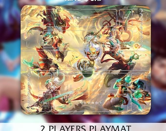 Playmat 2 Players Riftbound TCG - Stitched edges,  23 x 27,  (600 x 700 mm).