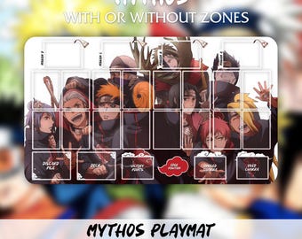 Tapete de juego Mythos TCG - Varios estilos - 24 x 14 pulgadas (600 x 350 mm) Borde cosido