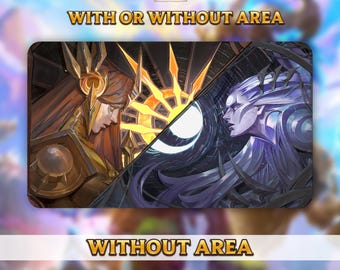 Playmat TCG - Riftbound - Leona & Diana - 24 x 14 po. (600 x 350 mm) Stitched edge