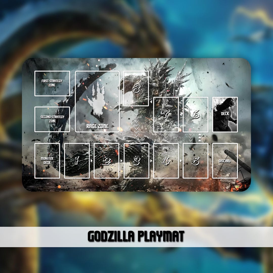 Playmat TCG - Godzilla - 24 X 14 Po. (600 X 350 Mm) Stitched Edge - Etsy