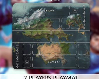 Playmat 2 Players Riftbound TCG - Stitched edges,  23 x 27,  (600 x 700 mm).