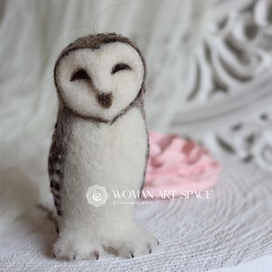 White owl | Wool sculpture | Realistic polar owl | Owl figurine | Owl home decoration | Owl souvenir | Felted gift idea | Owl lovers gift