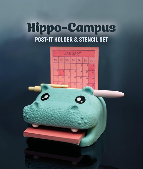 ヒッポ  hippo CD  スターターセット Hippo Desk Organizer – Pen & Sticky Note Holder With Stencils