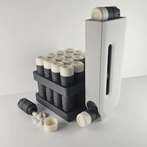 Modular Pill & Supplement Dispenser | Easy Access Daily Capsule Pods | Wall-Mount Organizer with Color-Coded Caps