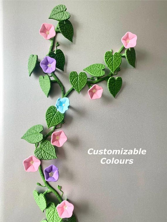 Morning Glory Fridge Magnets | 3D Printed Magnetic Vine With
