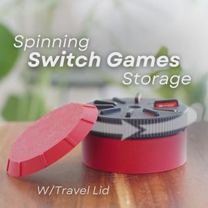 Switch Spinning Travel Case – Compact Rotating Game Holder | Holds 10 Cartridges | With Lid for On-the-Go