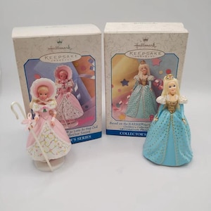Hallmark Barbie Ornaments &quot;Little Bo Peep&quot; and &quot;Cinderella&quot; Children&#39;s Collector Series