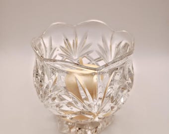 Vintage Glass Votive Holder with Votive