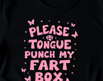 Inappropriate Please Tongue Punch T-Shirt, Funny Cringe Humor Tee for Men and Women, Bold Adult Joke Shirt, Edgy Party Outfit for Friends